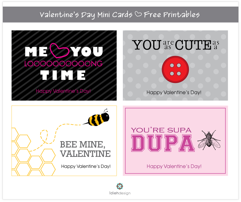 valentine's day mini cards printables Idieh Design