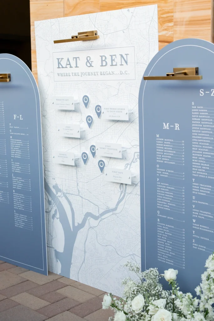 seating chart coordinated to wedding invitation suite