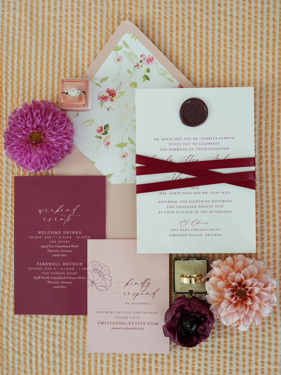 custom wedding invitation suite